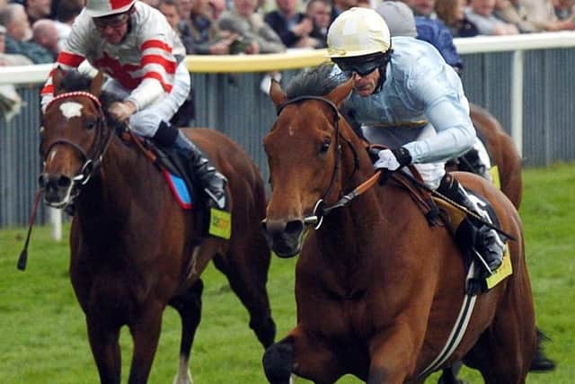 Kieren Fallon and North Light take up the running in the 2004 Dante Stakes at York.