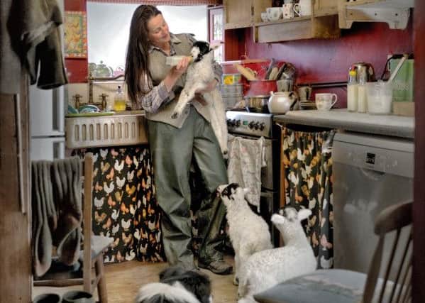 Alison with her sheep in her kitchen. (Picture: Ian Lawson).