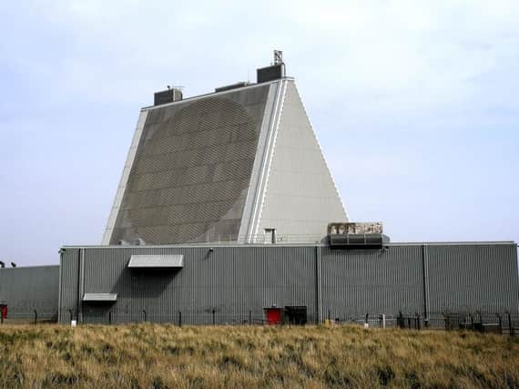The radar at RAF Fylingdales.