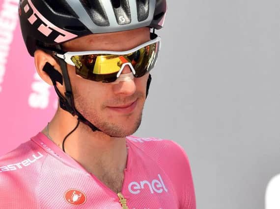 Simon Yates in the Giro's pink jersey