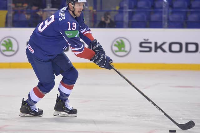 GOOD SHOWING: Defenceman Davey Phillips felt GB more than matched higher-ranked Germany in Kosice on Saturday. Picture: Dean Woolley.