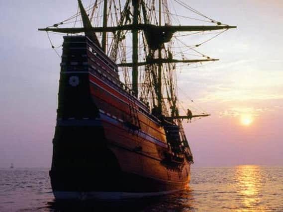The Mayflower sailed from the UK to Boston in 1620, carrying the Pilgrim Fathers