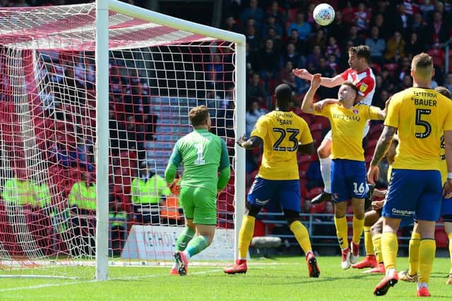 DoncasterRovers' Matty Blair scores a late goal against Charlton Athletic (Picture: Howard Roe/AHPIX.com).
