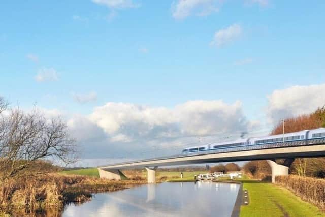 An artist's impression of how HS2 could look.