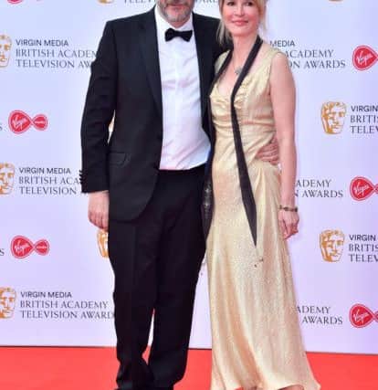 KEEPING IT NATURAL: 
Julian Barratt and Julia Davis attending the Virgin Media BAFTA TV awards, held at the Royal Festival Hall in London. Matt Crossick/PA Wire