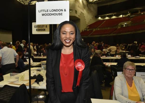 First Direct Arena  Leeds City Council elections count 2nd may 2019
 Abigail Marshall Katung winner of Little London and Woodhouse