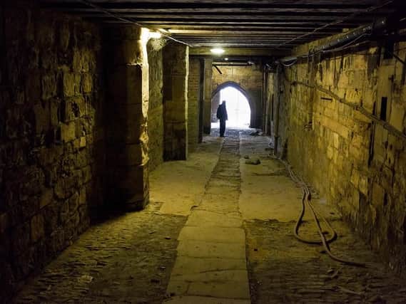 Commonhall Lane, a Medieval passage that runs beneath York Guildhall. Photo: York Archaeological Trust