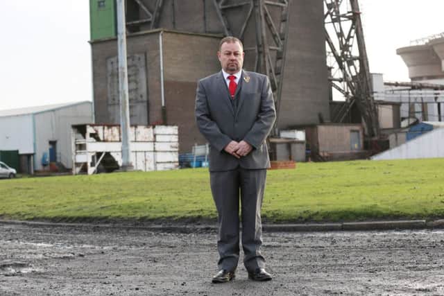 Chrisd Kitchen, national secretary of the National Union of Mineworkers, at Kellingley Colliery on the dat that Yorkshire's last deep mine closed.