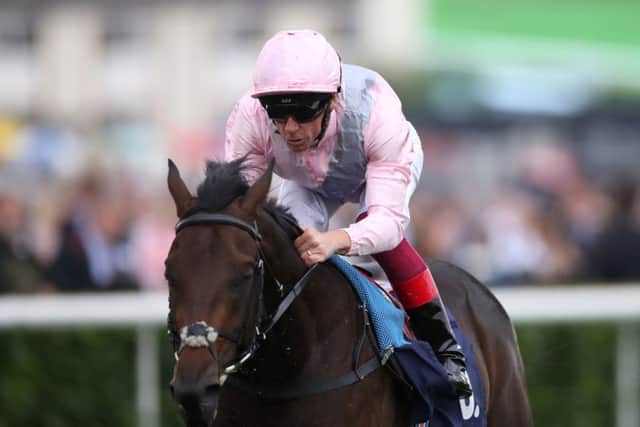Too Darn Hot was an emphatic winner of Doncaster's Champagne Stakes under Frankie Dettori.