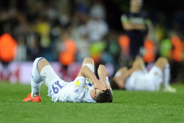 Despair for Leeds United's Pablo Hernandez  at the final whistle. Picture Tony Johnson.