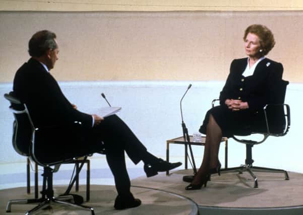Broadcaster and former Labour MP Brian Walden during one of his interviews with Margaret Thatcher.