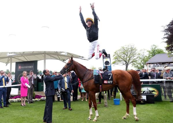 Frankie Dettori celebrates last year's Yorkshire Cup success on Stradivarius in trademark style. The horse is due to line up in this year's renewal at York.