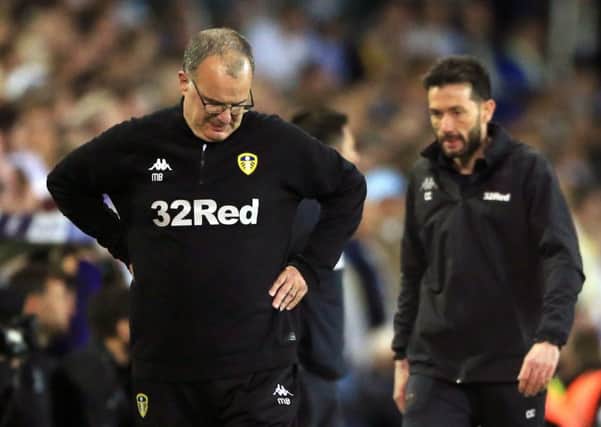 Downcast: Leeds Uniteds head coach Marcelo Bielsa pictured on Wednesday as his side lost to Derby County (Picture: Nick Potts/PA Wire).