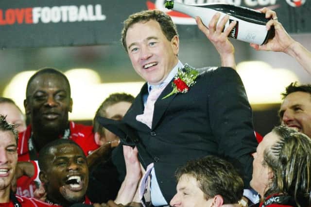 Middlesbrough chairman Steve Gibson celebrates winning the Carling Cup back in 2004 (Picture: PA)