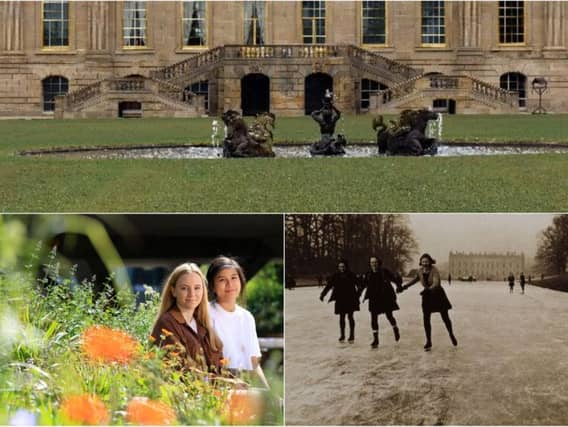 Students Katie Wright and Cindy To, of the University of Sheffield, are searching for wartime evacuees who lived at Chatsworth Hosue for six years.