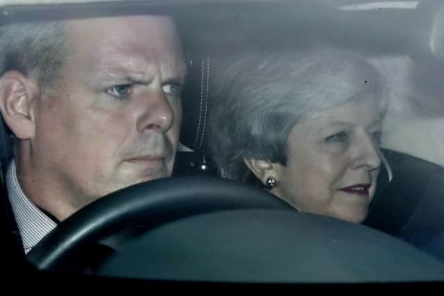 Theresa May arriving at Parliament on Thursday for a meeting of the 1922 Committee which debated her future as Prime Minister - and when she will step aside.