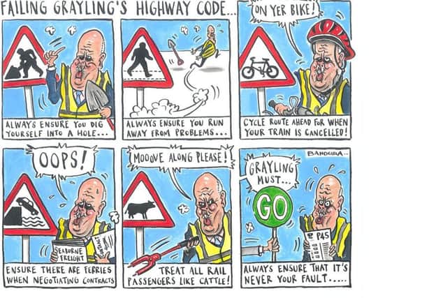 Chris Grayling's Highway Code - according to cartoonist Graeme Bandeira.