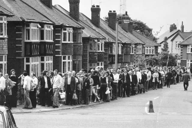 FORM AN ORDERLY QUEUE PLEASE: Queues for the World Cup semi-final at Headingley in 1975.