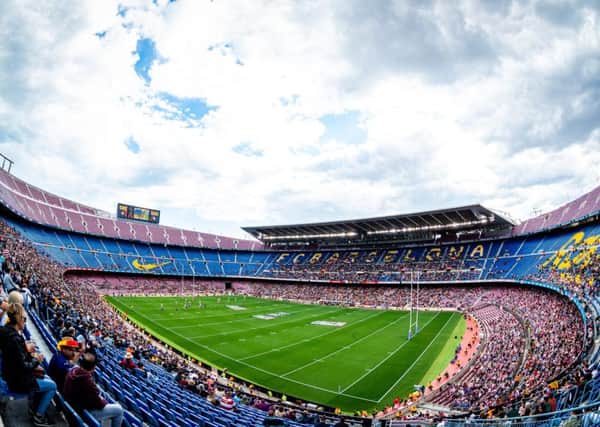 Record Super League crowd: Catalans Dragons v Wigan Warriors at Camp Nou, Barcelona. Picture: SWPix