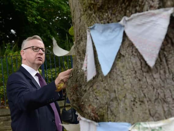 Michael Gove visited Sheffield in 2017 in relation to the city's tree-felling saga. Picture: Scott Merrylees.