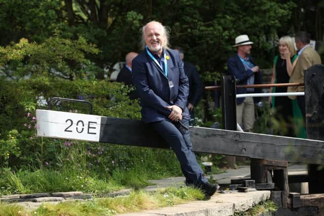 Comedian Bill Bailey in the Welcome to Yorkshire garden.