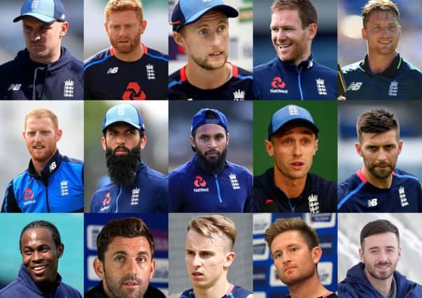Ready for action: England's 15-man squad.