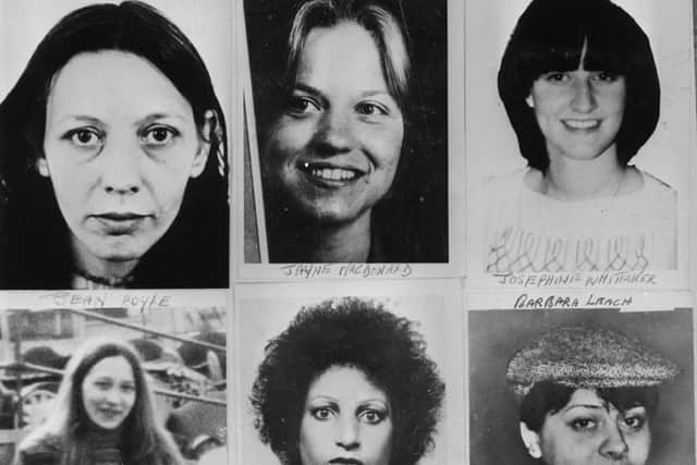 Photographs of Peter Sutcliffe's murder victims.