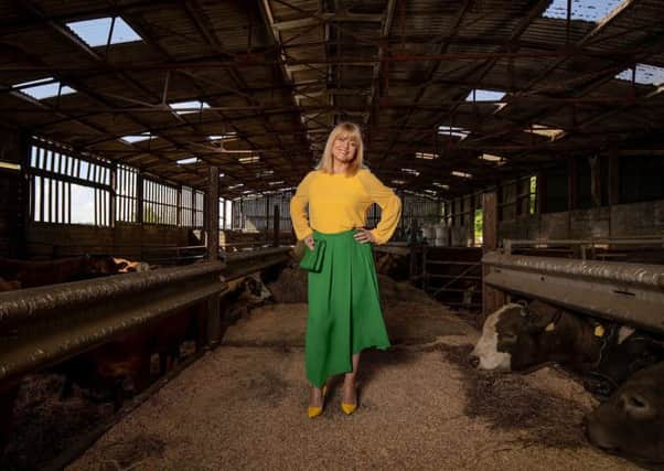 Christine Talbot wears yellow georgette top, £55, and midi skirt, £69, both by John Lewis & Partners. Picture by Charlotte Graham.