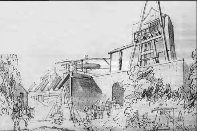 A sketch of the Norcroft pit by John Claude Nattes