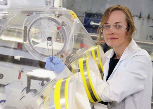 Nuclear waste expert Dr Claire Corkhill at Sheffield University. Pic Steve Ellis