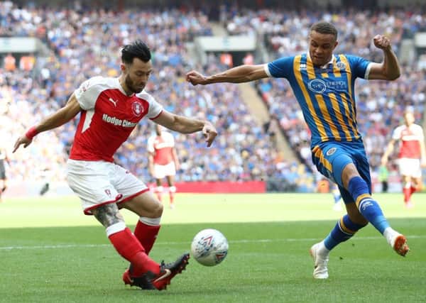 Rotherham United have agreed a loan deal for Norwich striker Carlton Morris, seen here, right, playing against the Millers for Scunthorpe United in last May's play-off final (Picture: John Walton/PA Wire).