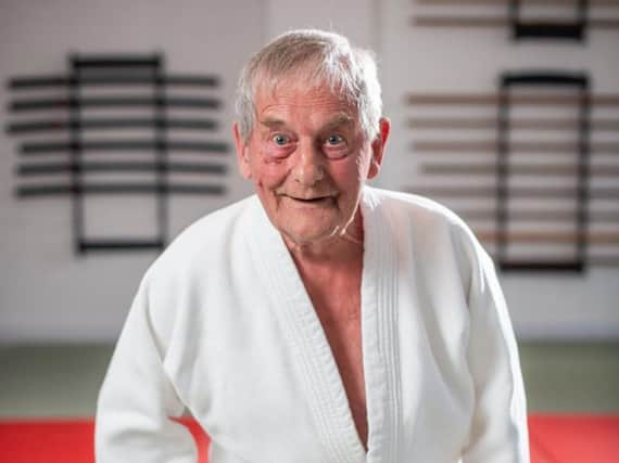 Bill Root, 90, is Britain's oldest judo master. PIC: SWNS