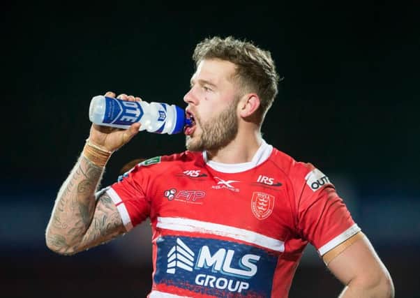 - 15/02/2018 - Rugby League - Betfred Super League - Hull KR's Thomas Minns, pictured during last season's game against Catalans Dragons. Picture: Allan McKenzie/SWpix.com