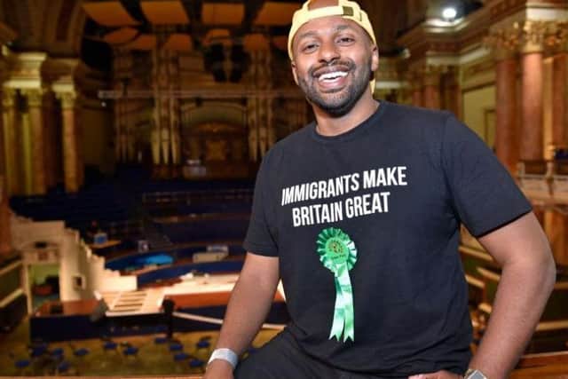 Magid Magid after becoming an MEP at Leeds Town Hall. Pic: Steve Riding.