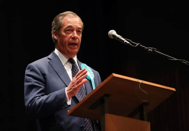 Brexit Party leader Nigel Farage gives a speech after the European Parliamentary elections count at the Guildhall in Southampton. Picture: Andrew Matthews/PA Wire