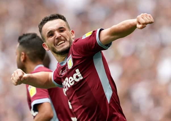 Aston Villa's John McGinn celebrates scoring his side's second goal of the game during the Sky Bet Championship Play-off final at Wembley Stadium, London. (Picture: PA)