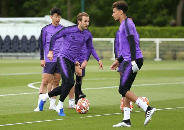 Tottenham Hotspur's Harry Kane during the training session at Enfield Training Ground, London.