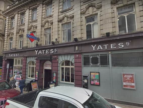 A man was left with a broken leg after a Bank Holiday attack in a Yates bar.