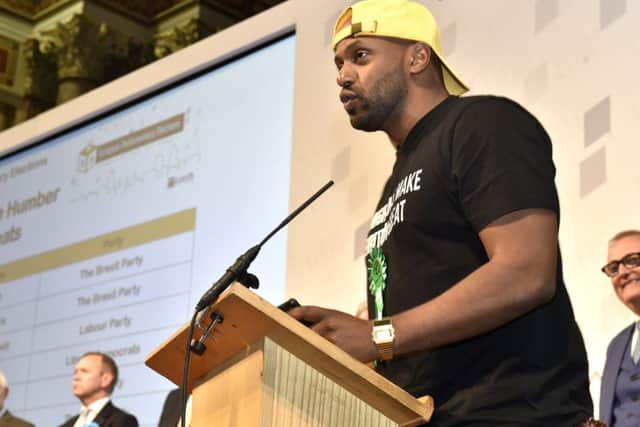 Sheffield's Magid Magid after being elected as a Green Party MEP for this region.