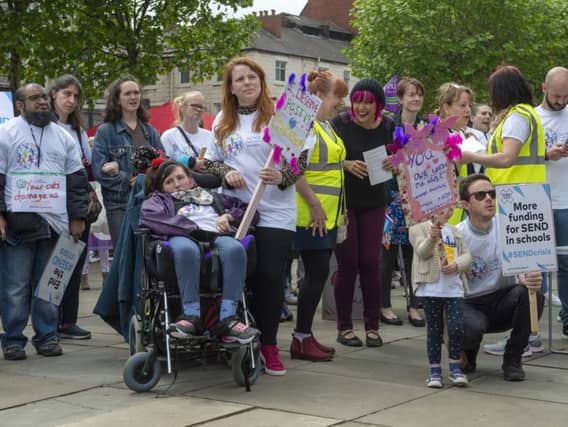 Campaigners protest in Leeds