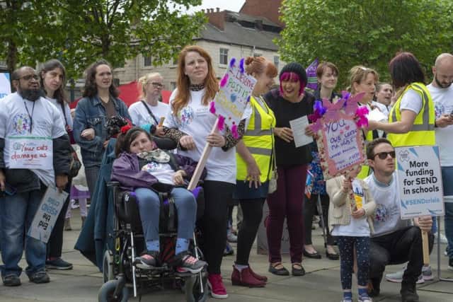 Campaigners protest in Leeds