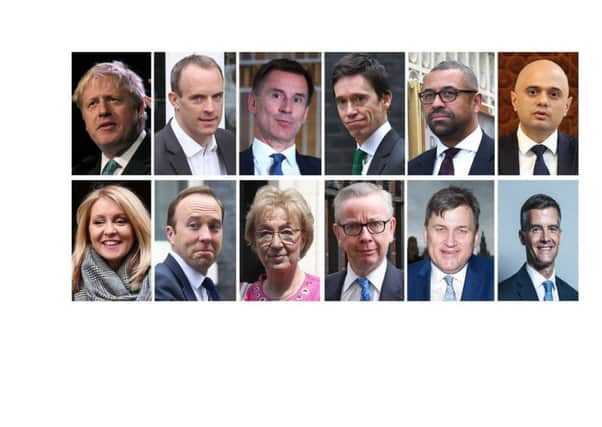 Here are the 12 declared candidates for the Tory leadership after Mark Harper, a former chief whip (bottom right), was added to the field.
