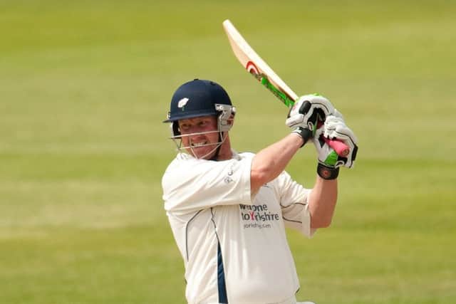 Yorkshire's Anthony McGrath square cuts during a County Championship clash at Lancashire back in 2010. Picture: Gareth Copley/PA