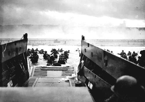 A Day-Day landing craft nears a Normandy beach on June 6, 1944.
