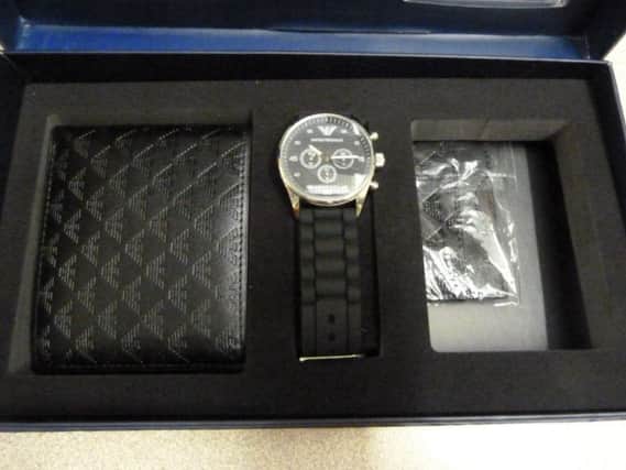 A fake Armani watch similar to the one seized by trading standard officers.
