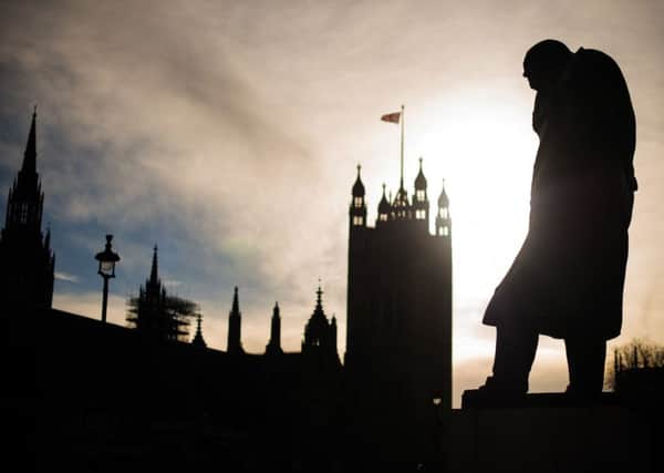 Sir Winston Churchill's statue in Parliament Square.