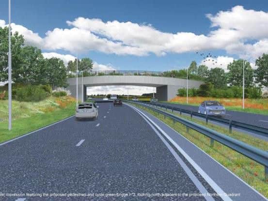 An artist's impression of how the East Leeds Orbital road will look.