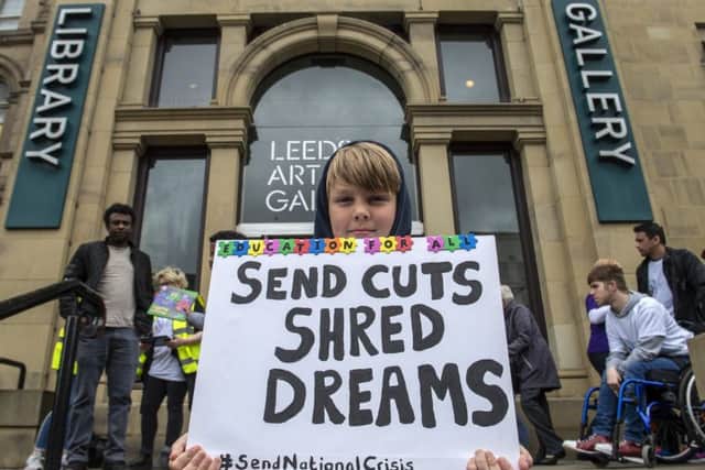 Another banner at the protest in Leeds over special needs funding.
