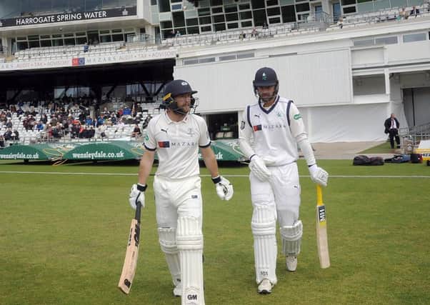 Adam Lyth and Will Fraine open the batting for Yokshire against Essex last week.