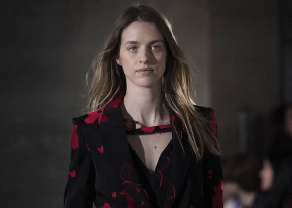 Naturally beautiful: A model wears a creation by Roland Mouret at the Autumn/Winter 2019 fashion week runway show in London, Sunday, Feb. 17, 2019. (Photo by Vianney Le Caer/Invision/AP)